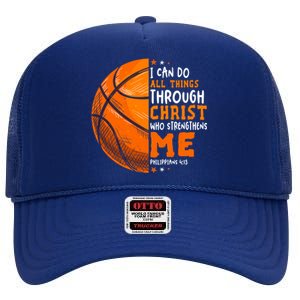 Basketball Player And Fans Funny For Dad Mom Gift High Crown Mesh Back Trucker Hat