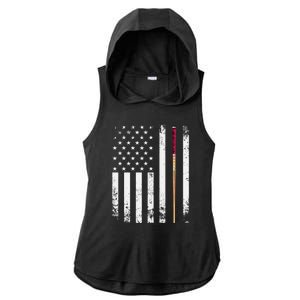 Billiards Pool American Flag Ladies PosiCharge Tri-Blend Wicking Draft Hoodie Tank