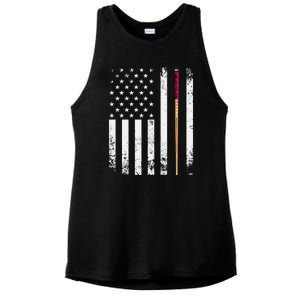 Billiards Pool American Flag Ladies PosiCharge Tri-Blend Wicking Tank