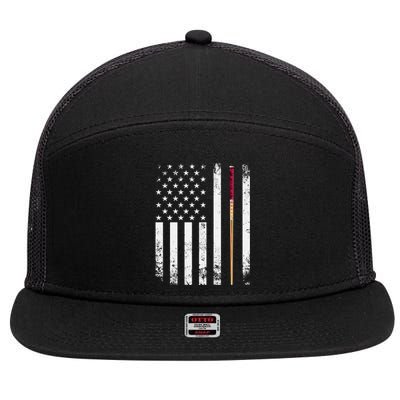 Billiards Pool American Flag 7 Panel Mesh Trucker Snapback Hat