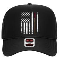 Billiards Pool American Flag High Crown Mesh Back Trucker Hat