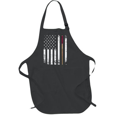 Billiards Pool American Flag Full-Length Apron With Pockets