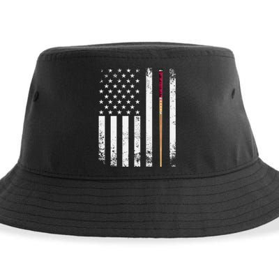 Billiards Pool American Flag Sustainable Bucket Hat