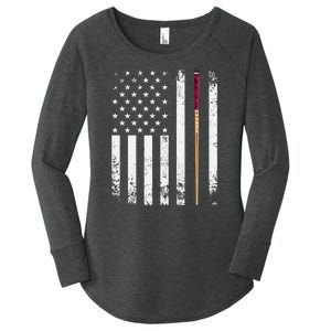 Billiards Pool American Flag Women's Perfect Tri Tunic Long Sleeve Shirt