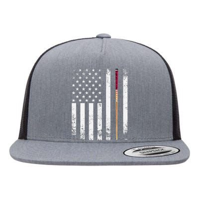 Billiards Pool American Flag Flat Bill Trucker Hat