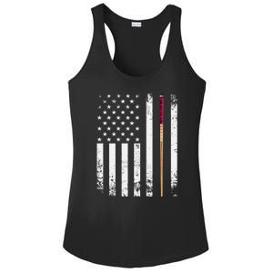 Billiards Pool American Flag Ladies PosiCharge Competitor Racerback Tank