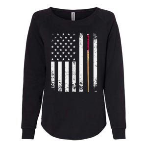 Billiards Pool American Flag Womens California Wash Sweatshirt