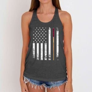 Billiards Pool American Flag Women's Knotted Racerback Tank