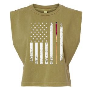 Billiards Pool American Flag Garment-Dyed Women's Muscle Tee