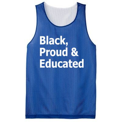 Black Proud And Educated African American Gift Mesh Reversible Basketball Jersey Tank