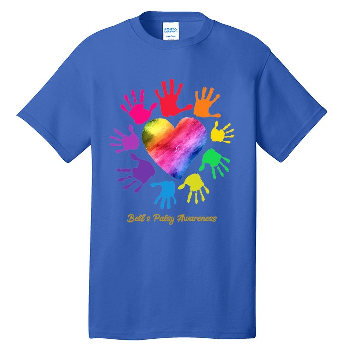 Bell's Palsy Awareness Hands Bell's Palsy Gift Funny Gift Tall T-Shirt