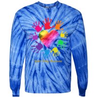 Bell's Palsy Awareness Hands Bell's Palsy Gift Funny Gift Tie-Dye Long Sleeve Shirt