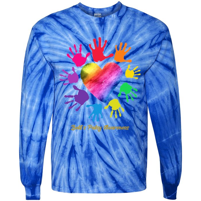 Bell's Palsy Awareness Hands Bell's Palsy Gift Funny Gift Tie-Dye Long Sleeve Shirt