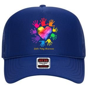 Bell's Palsy Awareness Hands Bell's Palsy Gift Funny Gift High Crown Mesh Back Trucker Hat