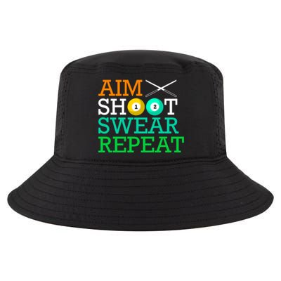 Billiards Pool Aim Shoot Swear Repeat Gift Cool Comfort Performance Bucket Hat