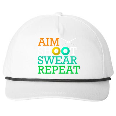 Billiards Pool Aim Shoot Swear Repeat Gift Snapback Five-Panel Rope Hat