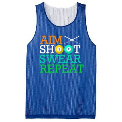 Billiards Pool Aim Shoot Swear Repeat Gift Mesh Reversible Basketball Jersey Tank