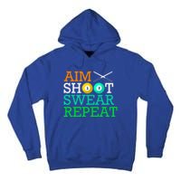 Billiards Pool Aim Shoot Swear Repeat Gift Tall Hoodie