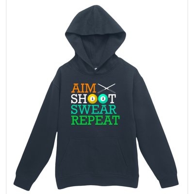 Billiards Pool Aim Shoot Swear Repeat Gift Urban Pullover Hoodie