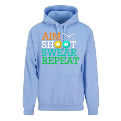 Billiards Pool Aim Shoot Swear Repeat Gift Unisex Surf Hoodie