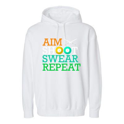 Billiards Pool Aim Shoot Swear Repeat Gift Garment-Dyed Fleece Hoodie