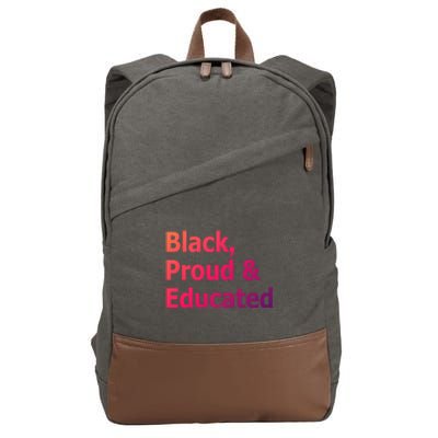 Black Proud And Educated African American Cool Gift Cotton Canvas Backpack