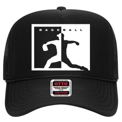 Baseball Pitcher Apparel Baseball High Crown Mesh Back Trucker Hat