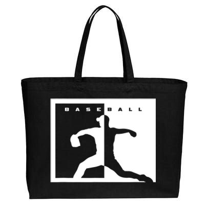 Baseball Pitcher Apparel Baseball Cotton Canvas Jumbo Tote