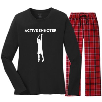 Basketball Player Active Shooter Basketball Lovers Men Women Women's Long Sleeve Flannel Pajama Set 