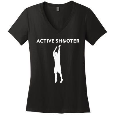 Basketball Player Active Shooter Basketball Lovers Men Women Women's V-Neck T-Shirt