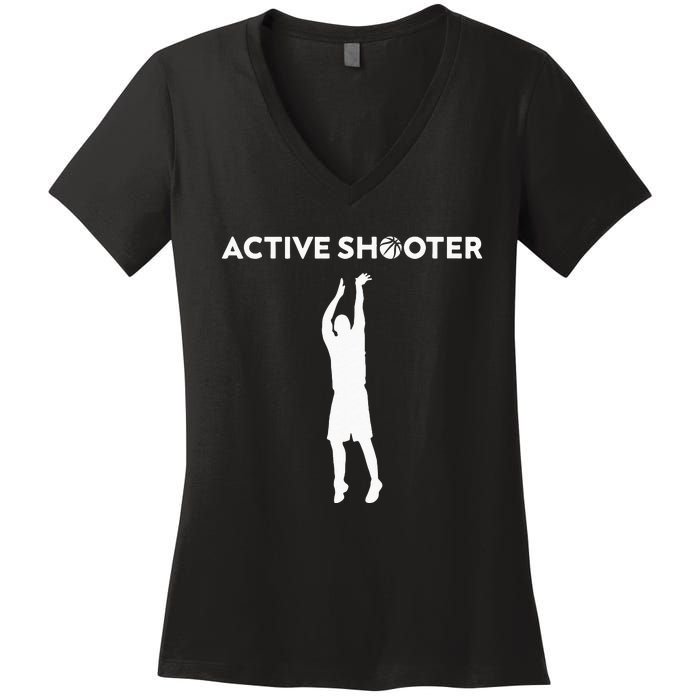 Basketball Player Active Shooter Basketball Lovers Men Women Women's V-Neck T-Shirt