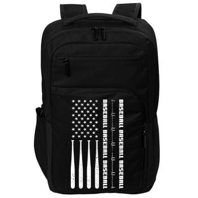 Baseball Player American Flag Patriotic Boy Baseball Impact Tech Backpack