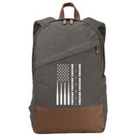 Baseball Player American Flag Patriotic Boy Baseball Cotton Canvas Backpack
