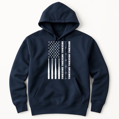 Baseball Player American Flag Patriotic Boy Baseball Hoodie