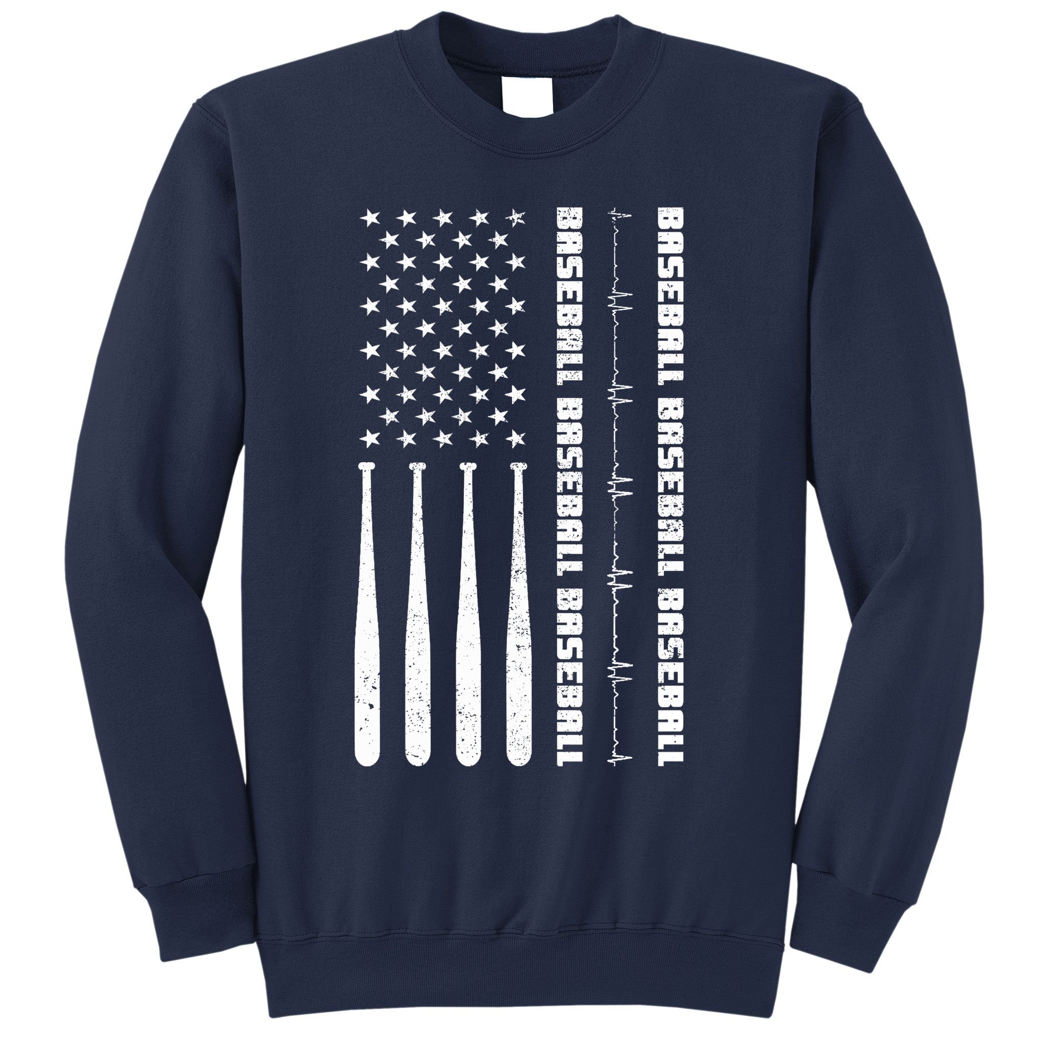 Baseball Player American Flag Patriotic Boy Baseball Sweatshirt