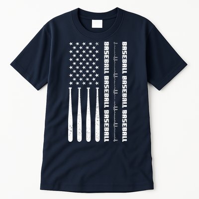 Baseball Player American Flag Patriotic Boy Baseball Tall T-Shirt