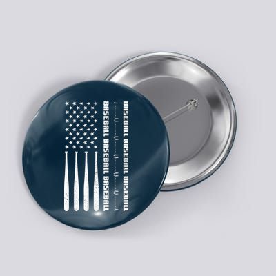 Baseball Player American Flag Patriotic Boy Baseball Button