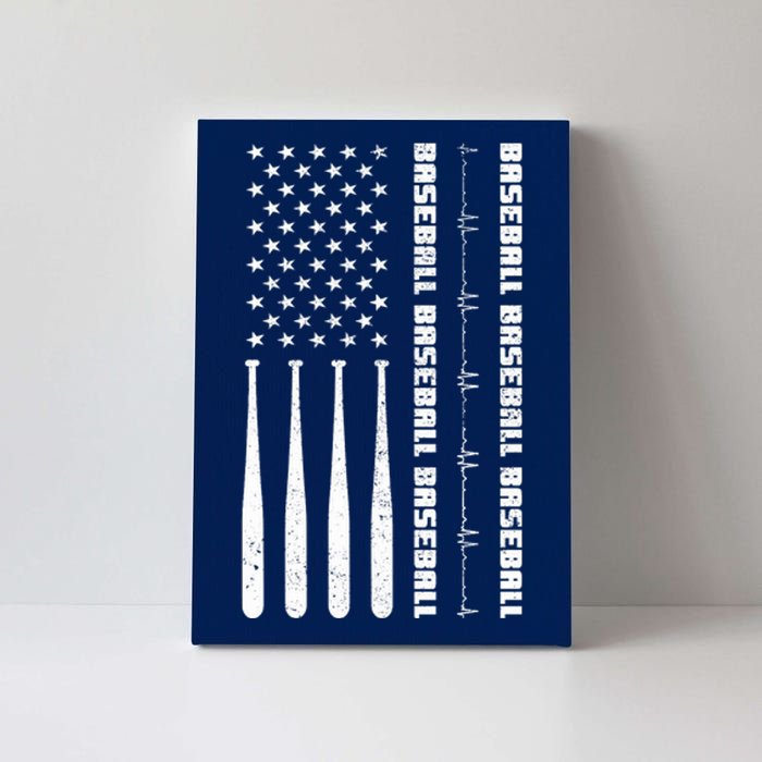 Baseball Player American Flag Patriotic Boy Baseball Canvas