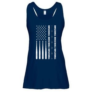 Baseball Player American Flag Patriotic Boy Baseball Ladies Essential Flowy Tank