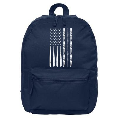 Baseball Player American Flag Patriotic Boy Baseball 16 in Basic Backpack