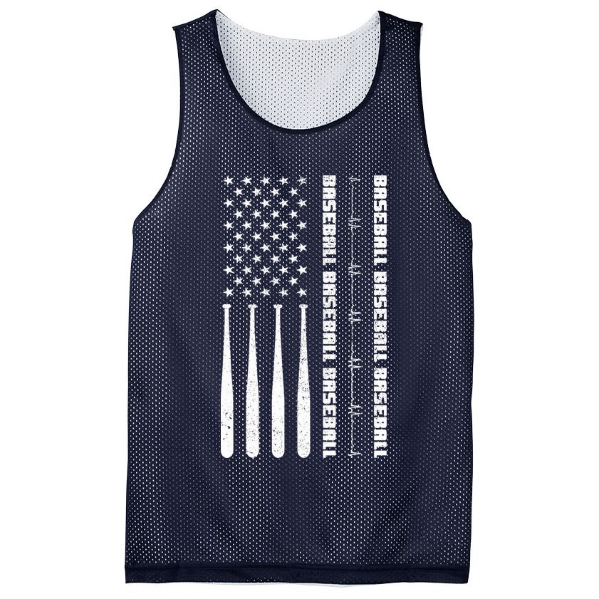 Baseball Player American Flag Patriotic Boy Baseball Mesh Reversible Basketball Jersey Tank