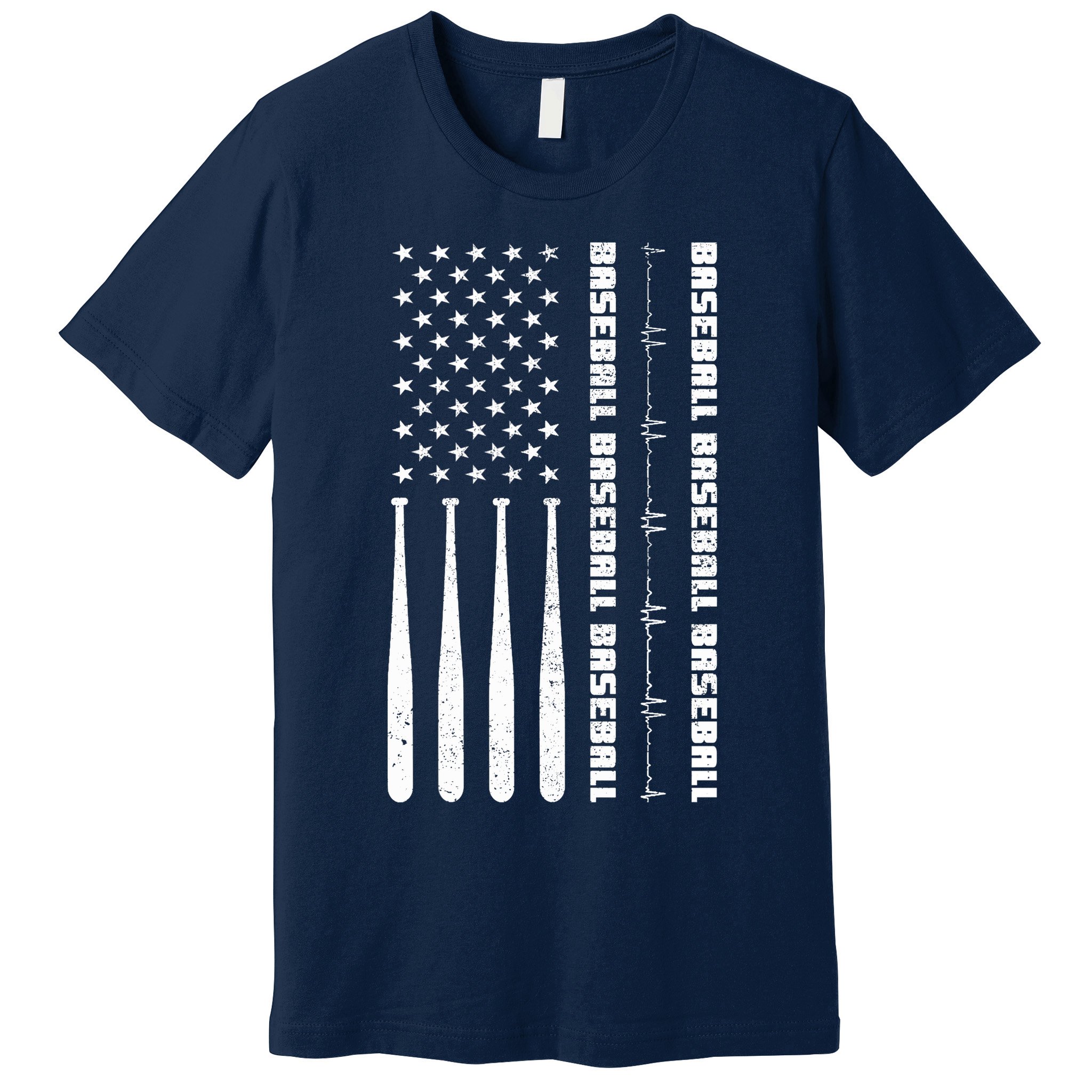 Baseball Player American Flag Patriotic Boy Baseball Premium T-Shirt