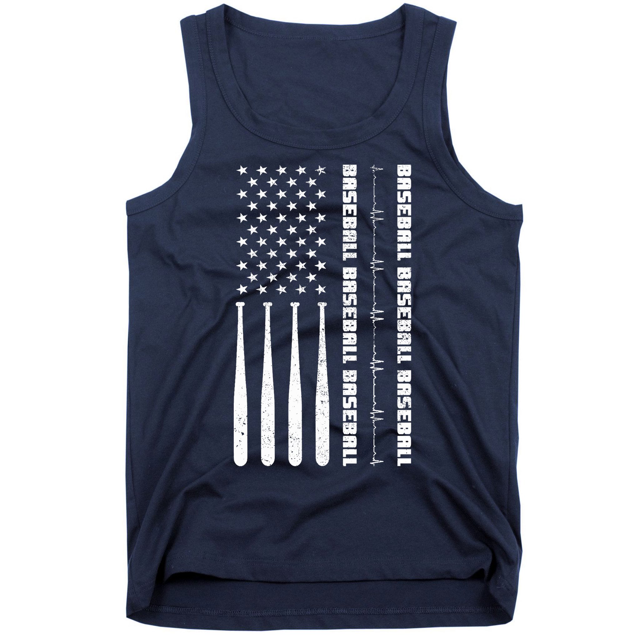 Baseball Player American Flag Patriotic Boy Baseball Tank Top