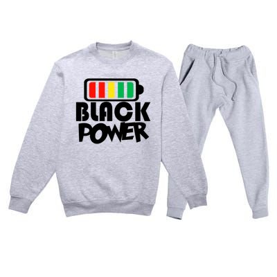 Black Power Afro American Melanin Black Lives Matter Gift Premium Crewneck Sweatsuit Set