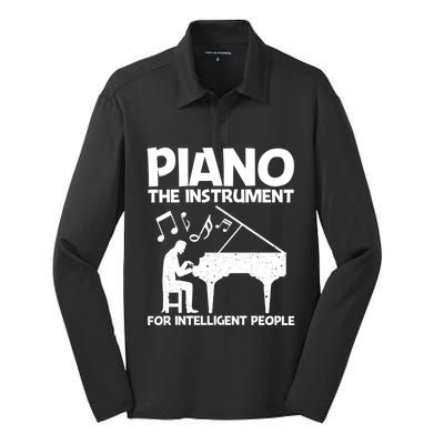 Best Piano Art Keyboard Piano Player Pianist Gift Silk Touch Performance Long Sleeve Polo