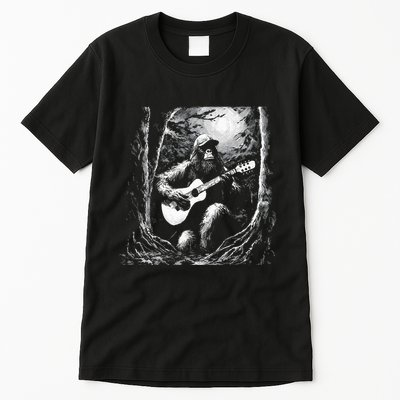 Bigfoot Playing Acoustic Guitar Tall T-Shirt