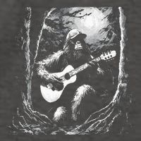 Bigfoot Playing Acoustic Guitar Vector Backpack