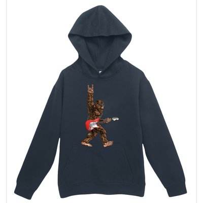 Bigfoot Playing A Electric Guitar Rock On Sasquatch Big Foot Urban Pullover Hoodie