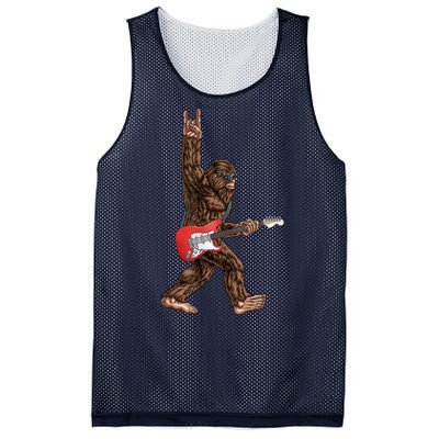 Bigfoot Playing A Electric Guitar Rock On Sasquatch Big Foot Mesh Reversible Basketball Jersey Tank