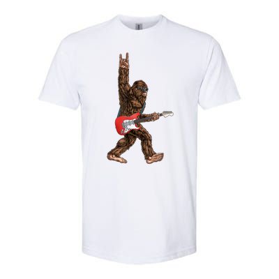 Bigfoot Playing A Electric Guitar Rock On Sasquatch Big Foot Softstyle CVC T-Shirt